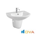 Chậu lavabo treo tường sứ trắng Navier NV-404A