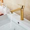 Vòi lavabo nóng lạnh đồng thau vàng Navier NV-716V