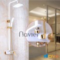 Sen cây tắm nóng lạnh đồng thau sơn trắng Navier NV-802T