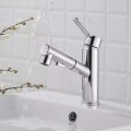 Vòi Lavabo Nóng Lạnh Đầu Dây Rút Thân Tròn Navier NV-632T