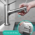 Vòi Lavabo Nóng Lạnh Đầu Dây Rút Thân Tròn Navier NV-632T