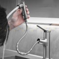 Vòi Lavabo Nóng Lạnh Đầu Dây Rút Thân Tròn Navier NV-632T