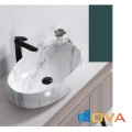 Chậu lavabo Oval đặt bàn hoa văn Navier NV-419