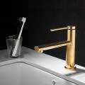 Vòi Lavabo Nóng Lạnh Inox 20cm Màu Vàng Navier NV-751-V20