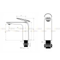 Vòi Lavabo Nóng Lạnh Inox 20cm Navier NV-2102