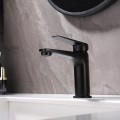 Vòi Lavabo Nóng Lạnh Inox 20cm Màu Đen Navier NV-5048D