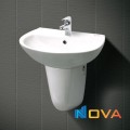 Chậu lavabo treo tường sứ trắng Navier NV-404A