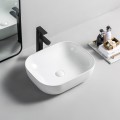 Chậu Lavabo Vuông Giác Cạnh Đặt Bàn Sứ Trắng Cao Cấp Navier NV-435T