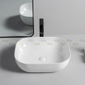 Chậu Lavabo Vuông Giác Cạnh Đặt Bàn Sứ Trắng Cao Cấp Navier NV-435T