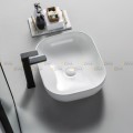 Chậu Lavabo Vuông Giác Cạnh Đặt Bàn Sứ Trắng Cao Cấp Navier NV-435T