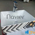 Chậu Lavabo Đặt Bàn Họa Tiết Tổ Ong Đen Vàng Navier NV-323D