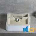 Chậu lavabo sứ trắng đặt bàn cao cấp Navier NV-409