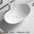 Chậu Lavabo Đặt Bàn Oval Thuyền Trắng Cao Cấp Navier NV-414T