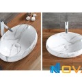 Chậu lavabo Oval đặt bàn hoa văn Navier NV-419