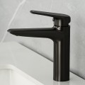 Vòi Lavabo Nóng Lạnh Đồng Thau 20cm Màu Đen Navier NV-2101AX-D20