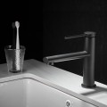 Vòi Lavabo Nóng Lạnh Inox 20cm Màu Đen Navier NV-751-D20