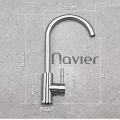 Vòi chén nóng lạnh thân uốn tròn inox 304 bóng Navier NV-206B