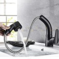 Vòi Lavabo Nóng Lạnh Đầu Dây Rút Thân Xoay 360 Sơn Tĩnh Điện Navier NV-638D