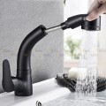 Vòi Lavabo Nóng Lạnh Đầu Dây Rút Thân Xoay 360 Sơn Tĩnh Điện Navier NV-638D