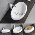 Chậu Lavabo Đặt Bàn Oval Trắng Navier NV-419T