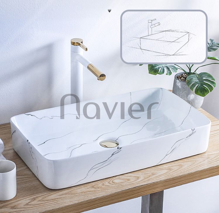 Lavabo đặt bàn hình chữ nhật