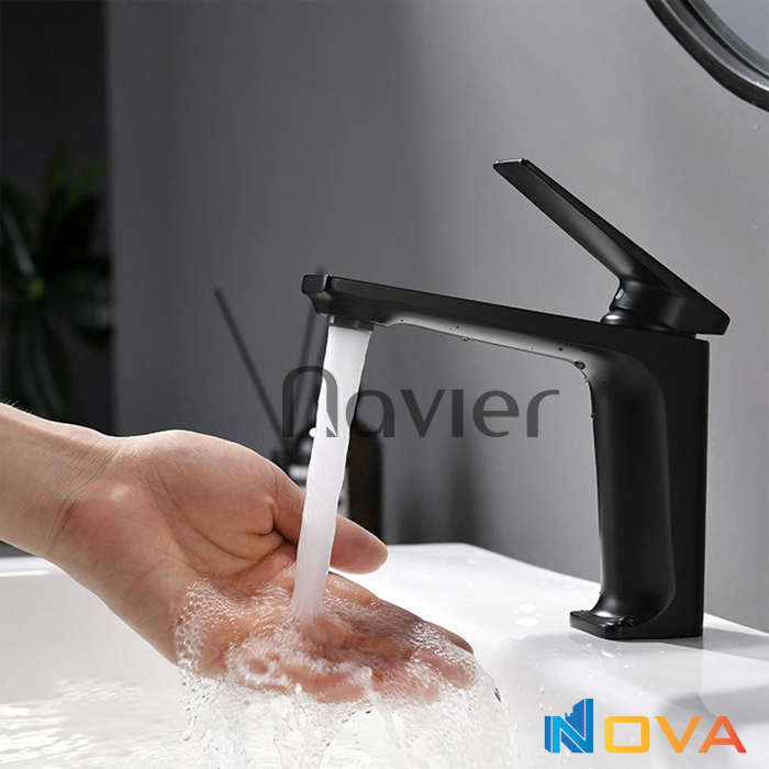 Vòi lavabo nóng lạnh đồng thau sơn tĩnh điện cao cấp